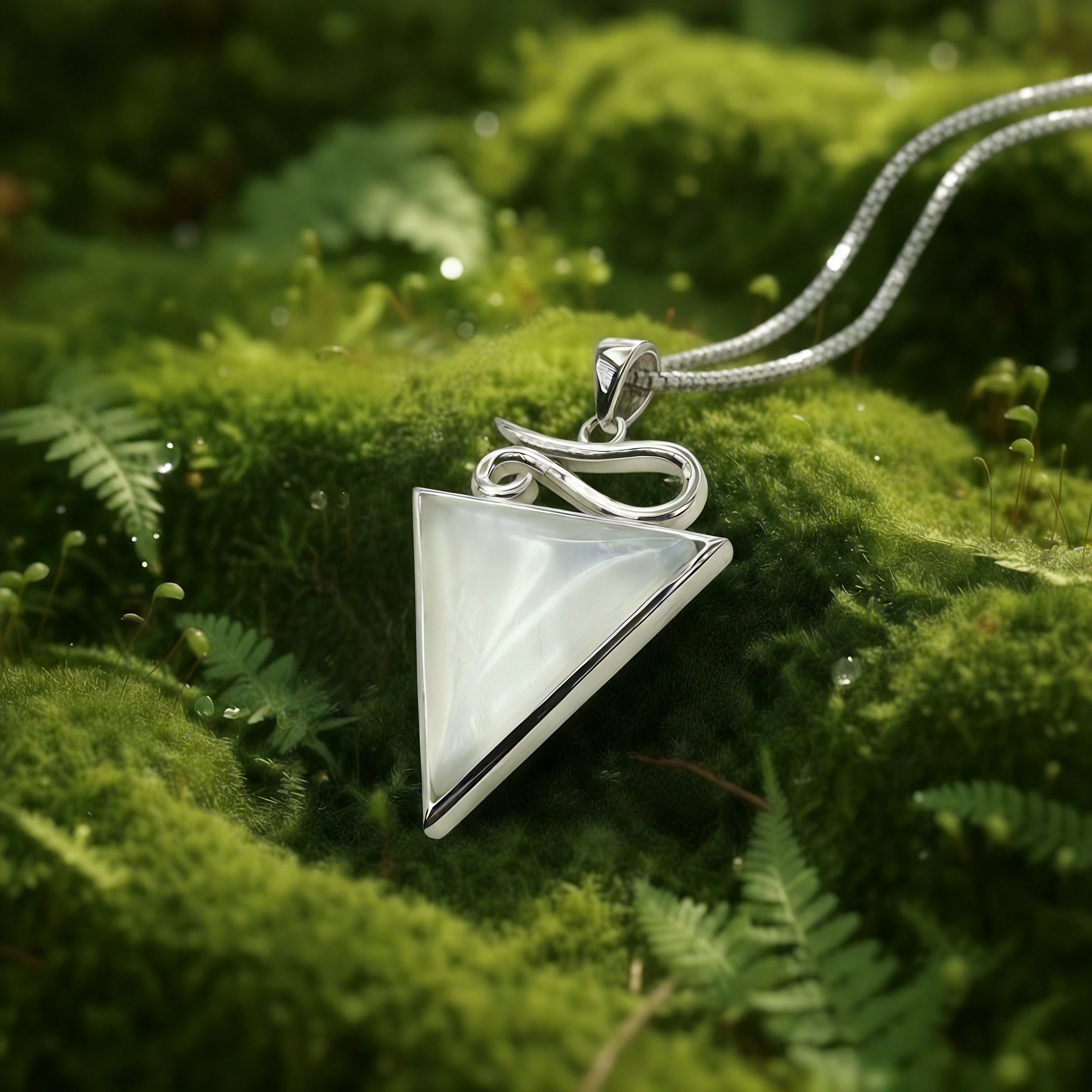 Moonstone & Silver Trinity Necklace