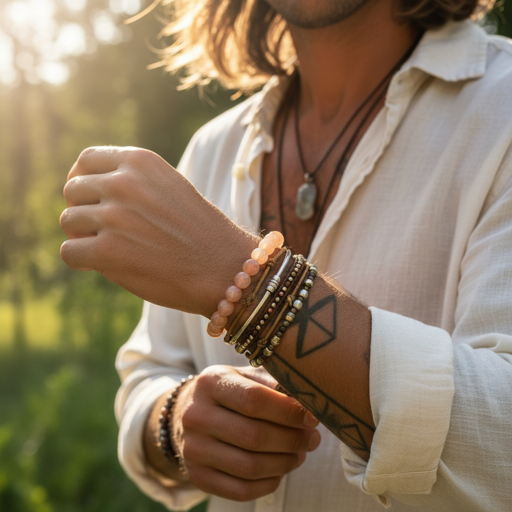 Golden Sunstone Mala Bracelet