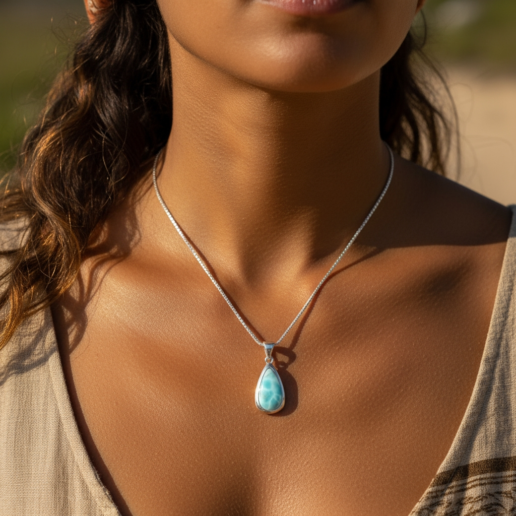 Larimar Teardrop Pendant