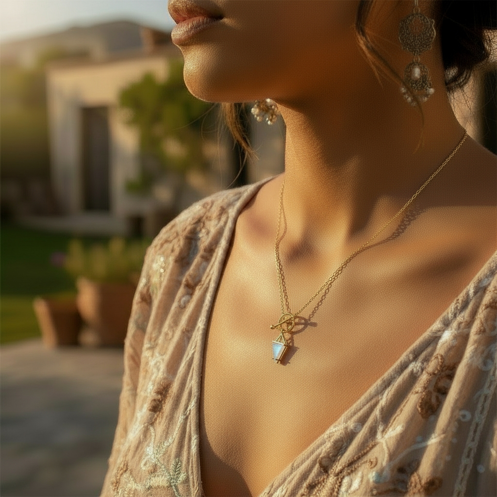 Moonstone & Gold Intuition Necklace -
