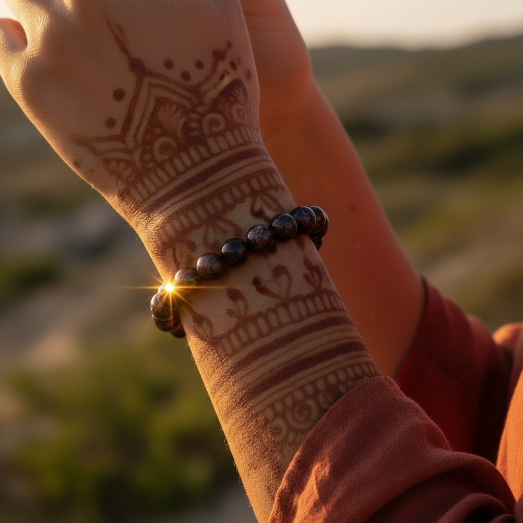 Garnet Mala Bracelet