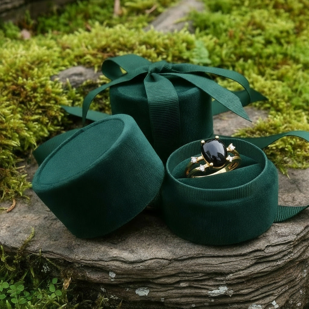 Black Onyx & Gold Sacred Strength Ring